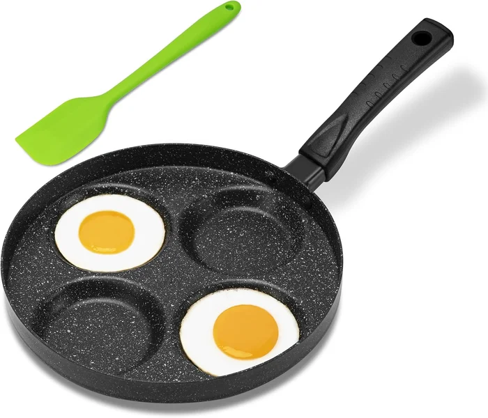 MyLifeUNIT Aluminum 4-Cup Nonstick Egg Frying Pan – Durable Egg Cooker
