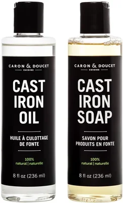 Caron & Doucet Cast Iron Cleaning and Conditioning Set with 100% Plant
