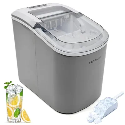 FRIGIDAIRE EFIC189-Silver Compact Ice Maker Machine Producing 26 lb Pe