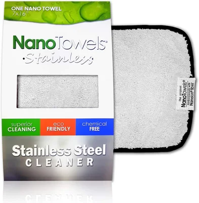 Nano Towels Stainless Steel Cleaner Offers Chemical Free Reusable Wipi