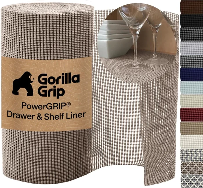 GORILLA GRIP powerGRIP Drawer Shelf and Cabinet Liner 12x20 Feet Beige