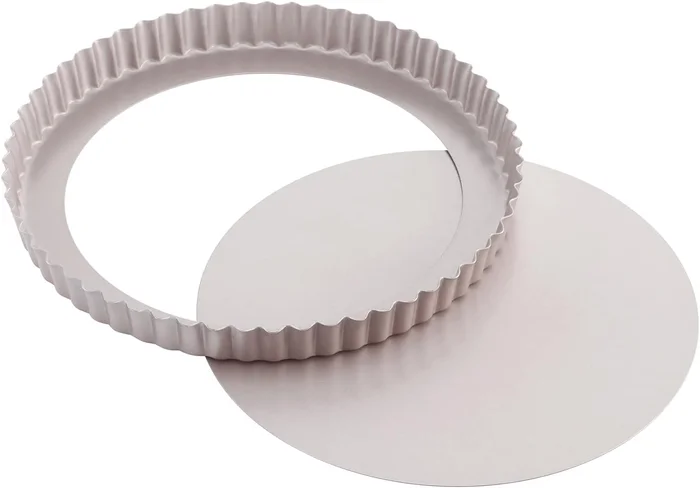 CHEFMADE 9.5-Inch Round Tart Pan with Removable Loose Bottom, Non-Stic
