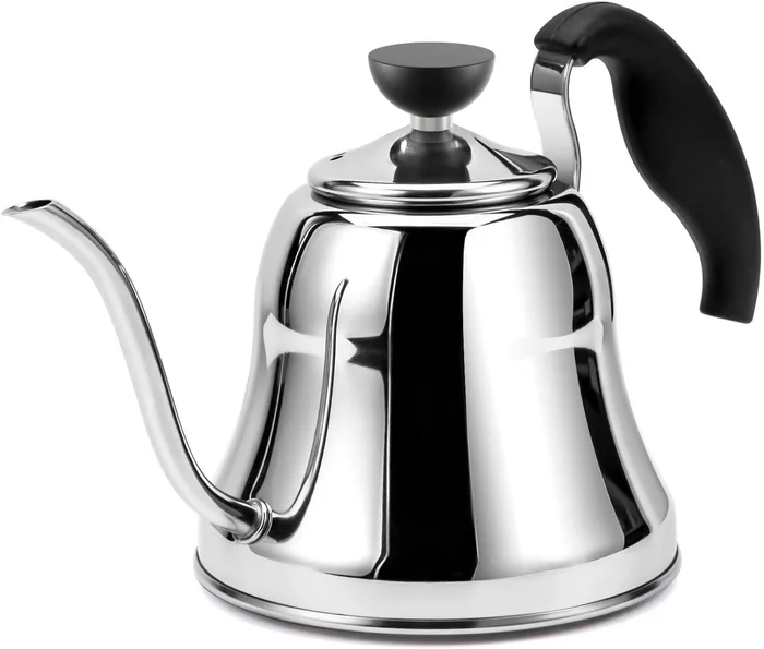 Tea Kettle for Stovetop Gooseneck Pour Over Flow Control 28oz Silver
