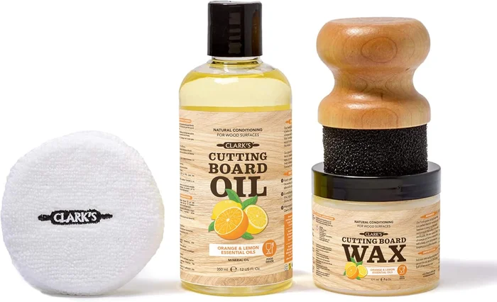Clark's Cutting Board Oil and Wax Kit with Food Grade Mineral Oil and