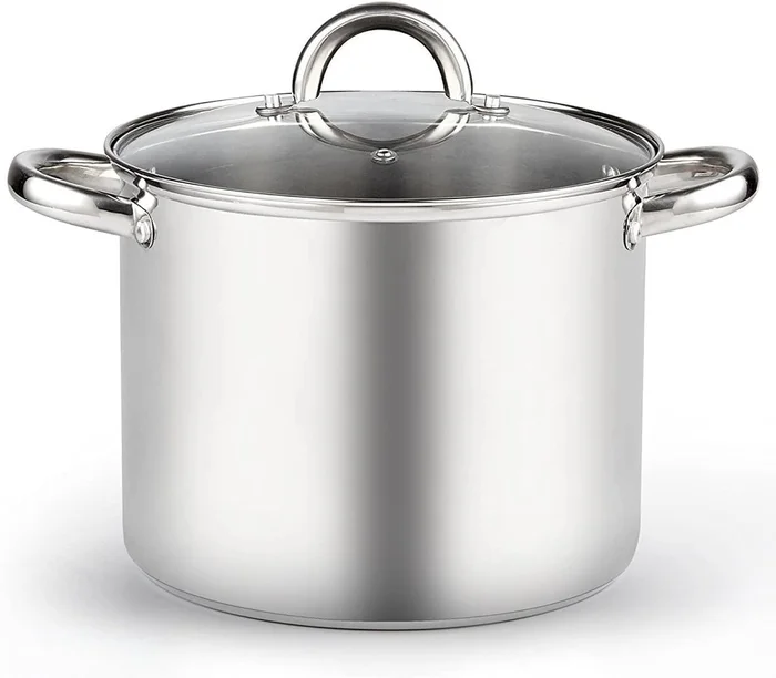 Cook N Home 8 Quart Stainless Steel Stock Pot with Lid for Pasta Soup