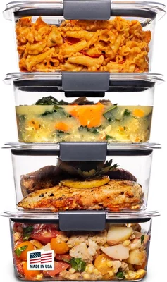 Rubbermaid Brilliance BPA Free Airtight Food Storage Containers with L