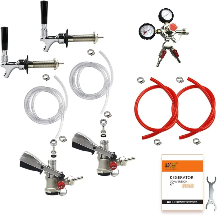 BACOENG Double Faucet Door Mount Kegerator Refrigerator Conversion Kit