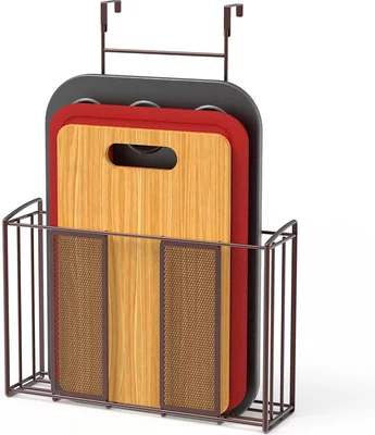 Simple Houseware Over Cabinet Door Mesh Organizer in Bronze for Kitche
