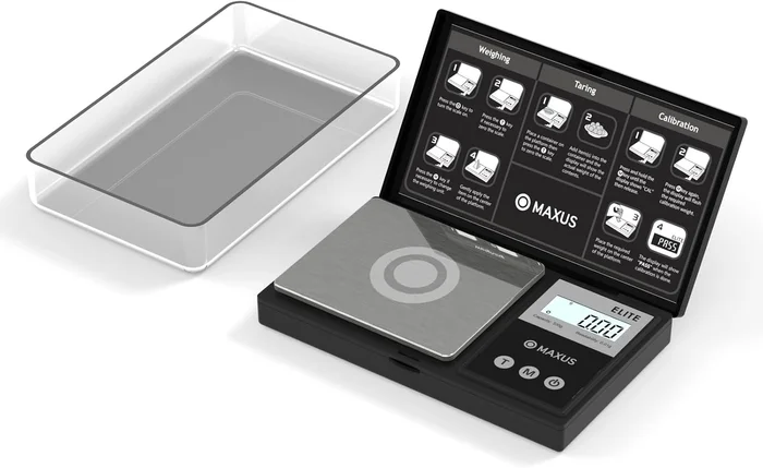 MAXUS Digital Pocket Gram Scale 500g x 0.01g High Precision with Tray
