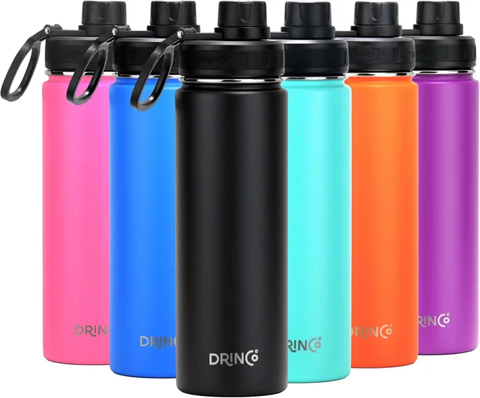 Drinco Stainless Steel Water Bottle Spout Lid Vacuum Insulated Double 