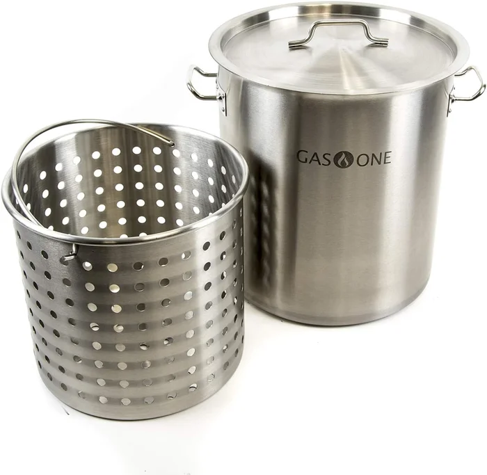 Gas One 32 Quart Fryer Pot with Stainless Steel Tri-Ply Bottom and Dee