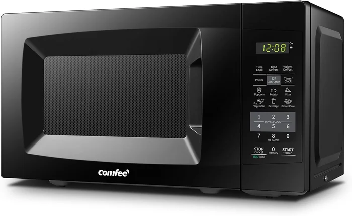 COMFEE' 0.7 Cu.Ft Countertop Microwave Oven with 700W Power and ECO Mo