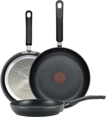 T-Fal Experience Non Stick Fry Pan Set 3 Piece 8 10.25 12 Inch Inducti