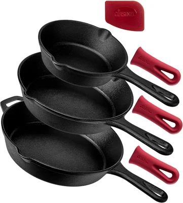 Cuisinel Cast Iron Skillets Set 3-Piece 6