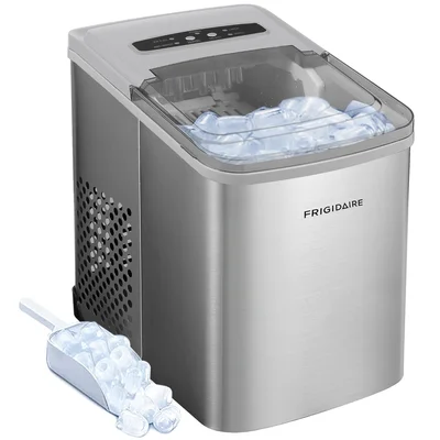Frigidaire 26 Lbs per Day Portable Compact Ice Making Machine, Stainle
