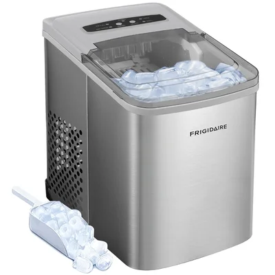 Frigidaire 26 Lbs per Day Portable Compact Ice Maker Stainless Steel M