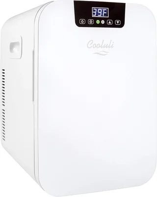 Cooluli 20 Liter Mini Fridge with Temperature Control - White Thermoel