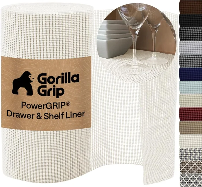 GORILLA GRIP powerGRIP Drawer Shelf and Cabinet Liner 12x20 Feet Snow