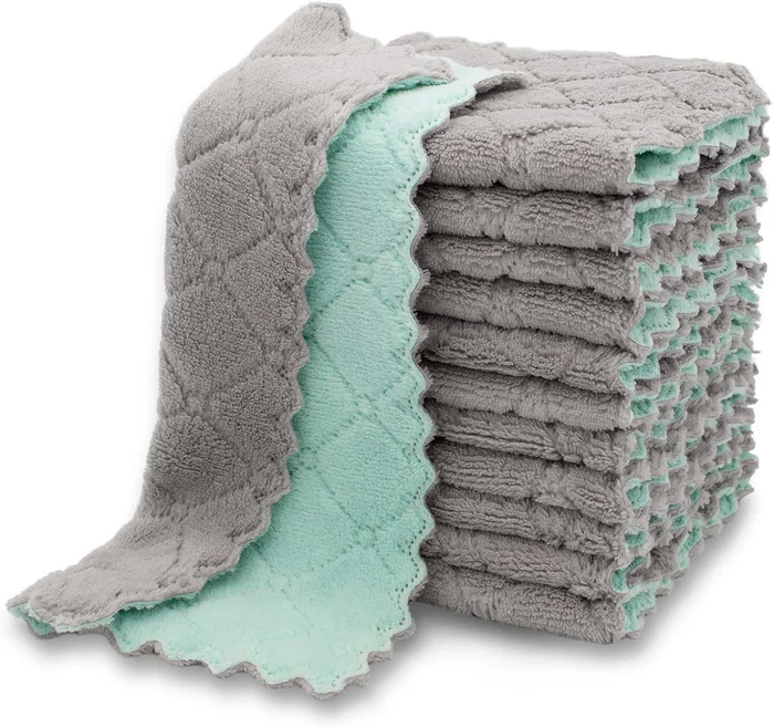 kimteny 12 Pack Cotton Dish Cloths for Washing Dishes, Soft Kitchen Cl