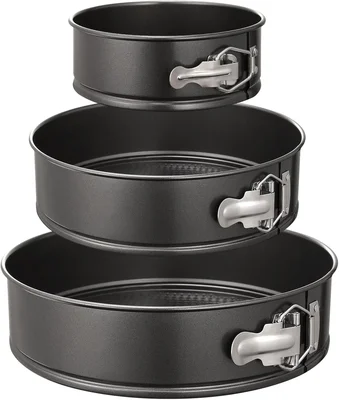 Hiware Springform Pan Set of 3 Non-stick Leakproof Round Cake Pan Set 
