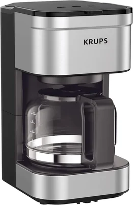 KRUPS Simply Brew Compact 5 Cup Coffee Maker with Stainless Steel Desi