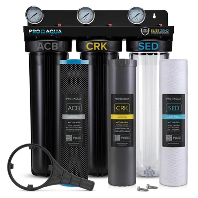 PRO+AQUA Elite Series GEN2 PRO-100-E 3-Stage Whole House Water Filtrat