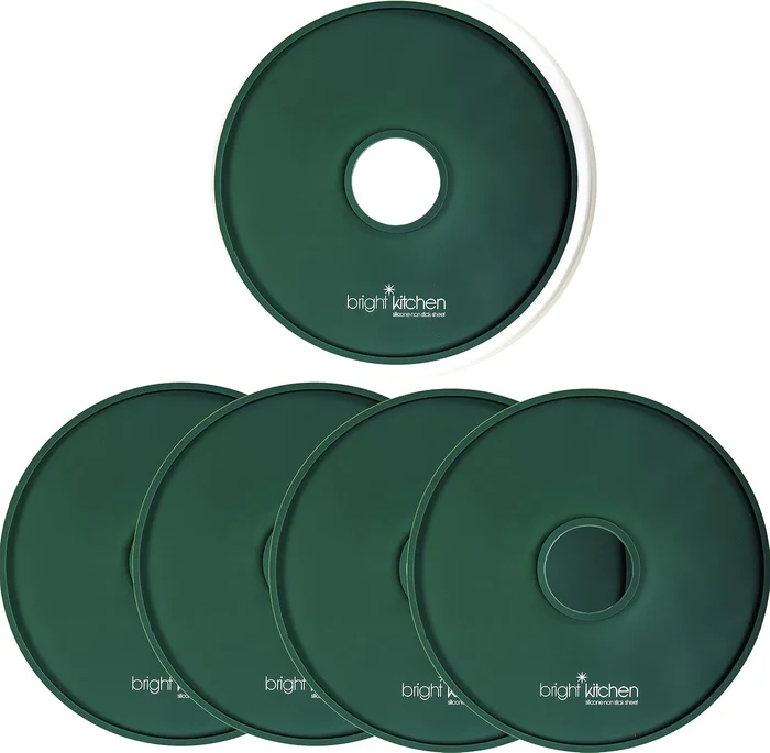 4 Fruit Leather Silicone Dehydrator Sheets with EDGES - NON-Toxic for 