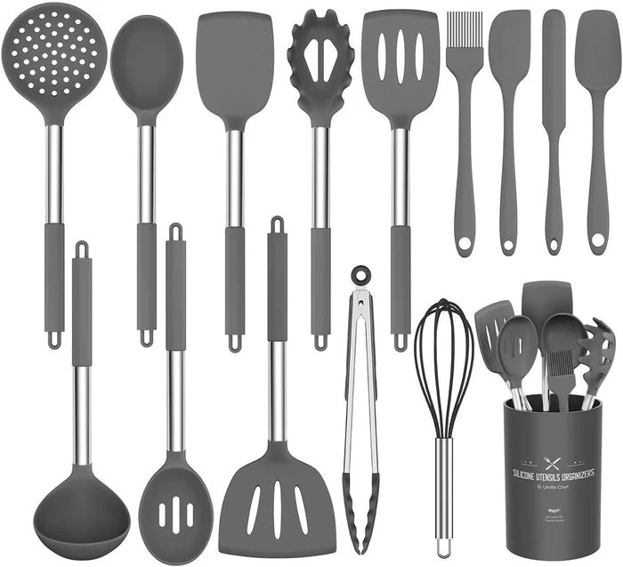 Umite Chef 15pcs Silicone Cooking Utensils Kitchen Utensil Set Heat Re