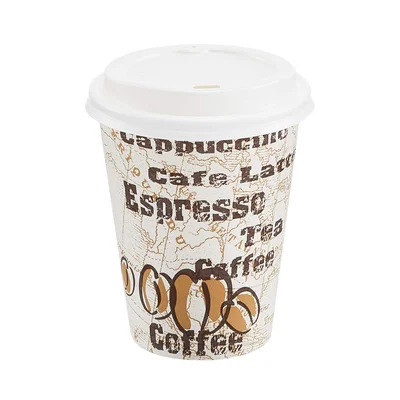 Amazon Basics Disposable Hot Paper Coffee Cups with Lids – To Go, Leak