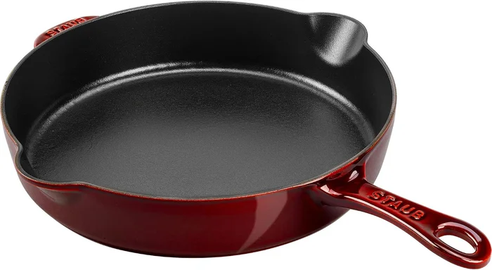 Staub Cast Iron 11-inch Traditional Skillet in Grenadine, Made in Fran