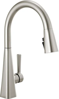 Delta Lenta Brushed Nickel Kitchen Faucet with Pull Down Sprayer, Mode