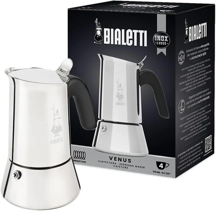 Bialetti Venus Induction 4 Cup 5.7 Oz Stainless Steel Stovetop Coffee 