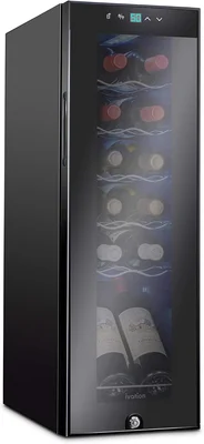 Ivation 12 Bottle Compressor Wine Cooler Freestanding Fridge With Lock