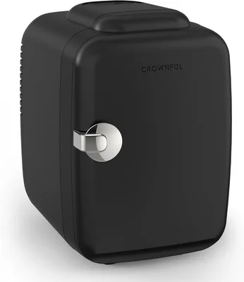 CROWNFUL 4 Liter 6 Can Portable Cooler Warmer Personal Fridge for Skin