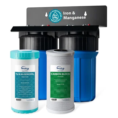 iSpring WGB21BM 2-Stage Whole House Filtration System with 10 Inch Car