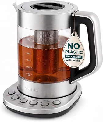 Viante Alba Electric Tea Kettle With Infuser No Plastic 1.5L for Healt