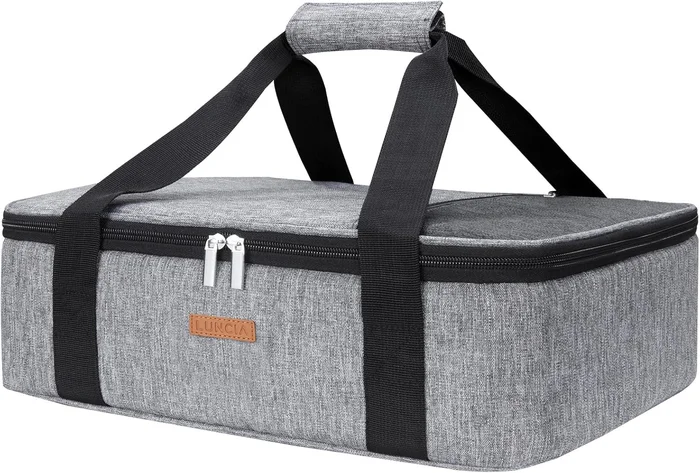 LUNCIA Insulated Single Decker Casserole Carrier Lasagna Lugger Tote B