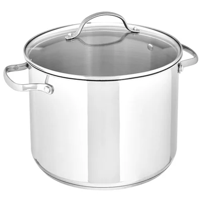 Amazon Basics 8 Quart Stainless Steel Induction Compatible Stock Pot w