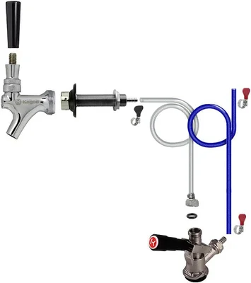 Kegco Tap Conversion Kit Chrome 3PATK for Refrigerator Home Bar Setup
