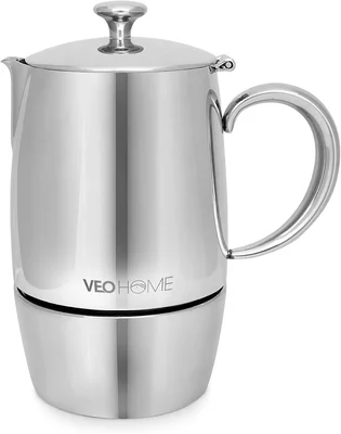 VeoHome 300 mL Multi-Stove Stainless Steel Induction Moka Pot Stovetop