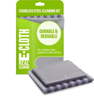 E-Cloth Stainless Steel Cleaning Cloth Pack Cleans Effectively with Wa