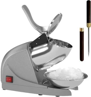 OKF Ice Shaver Prevent Splash Snow Cone Machine Electric 3 Blades 380W