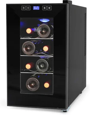 BLACK+DECKER 8-Bottle Thermoelectric Wine Cellar, BD60026, Black for S