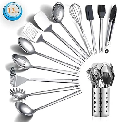 Berglander 13 Pieces Stainless Steel Cooking Utensils Set Kitchen Tool