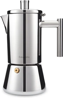 Easyworkz Diego 4 Cup 6.8 oz Stainless Steel Induction Moka Pot Stovet
