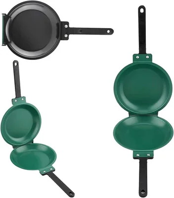 Killer's Instinct Outdoors Double-Sided Frying Pan – Easy-to-Clean Fli