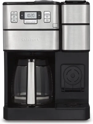 Cuisinart 2-in-1 Single Serve Coffee Maker and Grinder with 8/10/12 oz