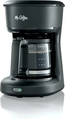 Mr. Coffee 5-Cup Mini Brew Switch Coffee Maker in Black for Small Kitc