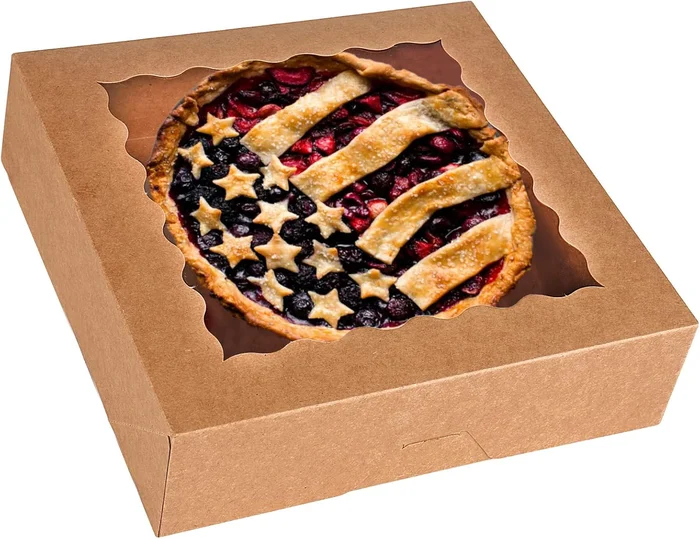 Tcoivs 30-Pack Pie Boxes 10x10x2.5 Bakery Boxes with Window Auto-Popup