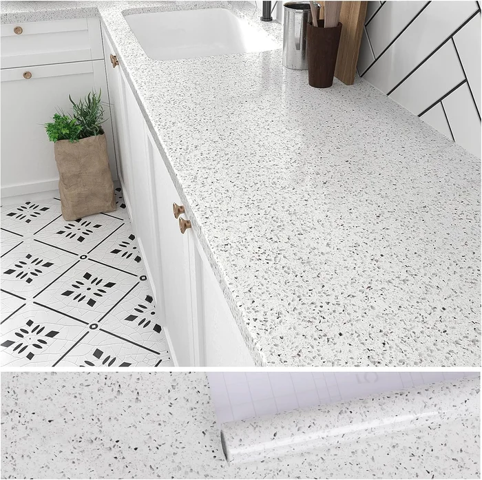 VEELIKE 15.7x118 Inch Granite Contact Paper for Countertops Waterproof